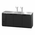 Hoshizaki America Refrigerator, Three Section, Black Vinyl Back Bar Direct Draw, Solid Doors,  DD80